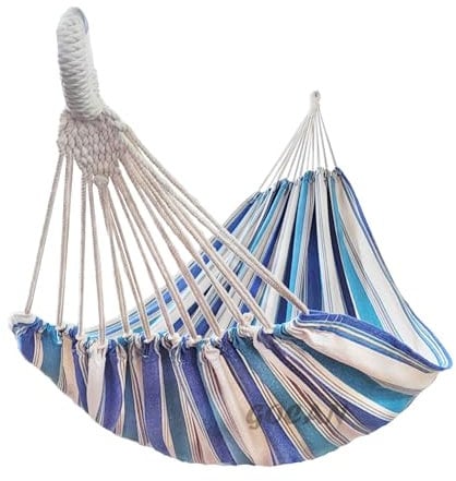 Gocan Hamaca doble para 2 personas, extragrande, de algodón y lino, para patio, porche, jardín, para relajarse al aire libre y en interiores, capacidad de carga de 272 kg, tamaño XXL, 330 cm