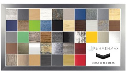 RahmenMax Skane Bilderrahmen Posterrahmen Puzzlerahmen 35x120 cm Farbe Aluminium Gebürstet Dekor 120x35 cm mit weisser Rückwand und klarem Acrylglas
