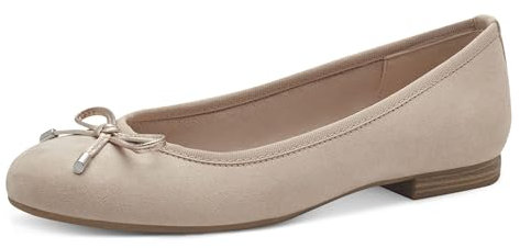 MARCO TOZZI Damen Ballerinas mit Schleife Vegan, Beige (Dune Comb), 37 EU