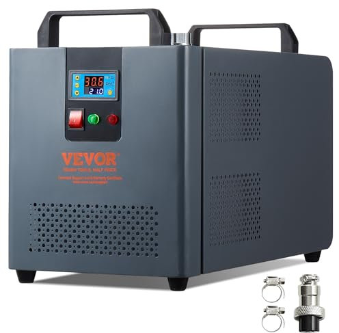 VEVOR Refroidisseur d'eau Industriel, KH-6000, système de Refroidissement par Eau Industriel 200 W avec compresseur, réservoir d'eau 12 L, 7,8 L/Min, pour Machine Refroidissement Gravure Laser CO2