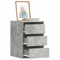 Annlera Schubladenschrank 40x41x58 cm Betongrau Wohnzimmer Möbel Aufbewahrungsschrank Mehrzweckschrank Beistellschrank Sideboard Flur Schrank Holzwerkstoff mit 3 Schubladen