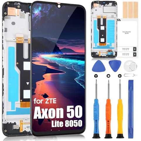 Bildschirm Ersatz für ZTE Axon 50 Lite 8050 LCD Display für Axon 50 Lite 8050 LCD Screen Bildschirmersatz Touchscreen Digitizer Assembly mit Reparaturset, Schwarz mit Rahmen