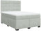 Willood Boxspringbett mit Komfortmatratze und Kopfteil Boxspringbett 160 x 200 cm-Block mit Quadraten Hellgrau