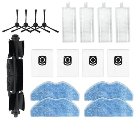 GNUFOPI Compatibile con Rowenta X-Plorer Serie 75 S+ RG8597W Robot aspirapolvere Filtro Hepa Mop Pulisci Sacchetto for la Polvere Pezzi di Ricambio Accessori