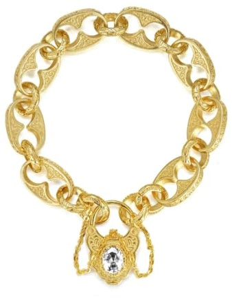 Gold Vintage Padlock Belcher Bracelet, 8-Inch, PVD Gold Plated – Bling King London