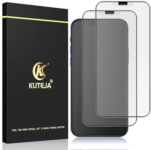 Kuteja Matt Panzer Schutz Glas für iPhone 12/12 Pro [2 Stück], 9H Härte Full Screen Matte Schutzfolie, Anti-Fingerabdruck, Blendschutz, Anti-Kratzen Gehärtetem Glas Displayschutzfolie