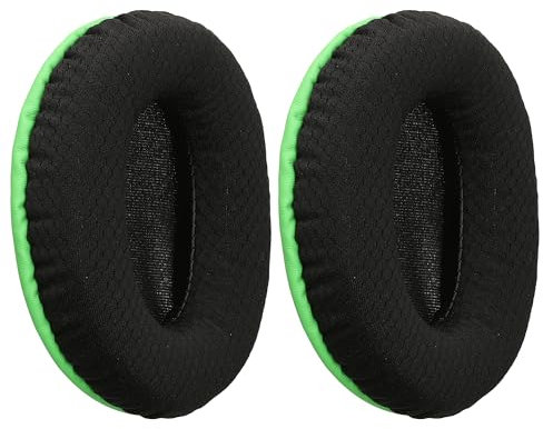 kwmobile Replacement Ear Pads Compatible with Kingston HyperX Cloud II/Cloud 2 / Cloud 1 - Set of Earpads for Headphones - Black/Neon Green