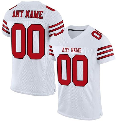 Personalisiertes American FootballTrikot Custom Football Jersey Individuell Printed Team Name & Number Sporttrikot für Herren Damen Jugend Unisex Schnelltrocknend Atmungsaktiv T Shirts(#A 29)