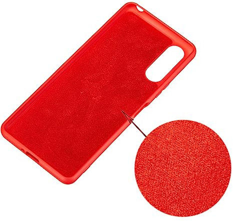 Mipcase Shockproof Liquid Phone Case with Lanyard for Comfortable Touch Full Coverage Washable Dirt Scratch and Drop Resistant Precise Cutouts for Easy Access Red