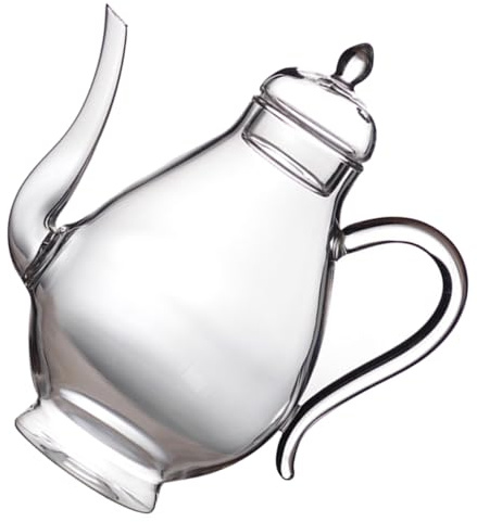 Mikikit Tetera de Vidrio Resistente al Calor Pequeña para Té Kung Fu con Diseño Portátil y Mango Ergonómico para Flores y Té Verde Casa o Tienda