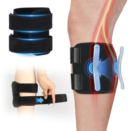 supregear Ischias Entlastungsgeräte-Nerven Kniebandage Mit Doppel Verstellbaren Druckpolstern, Zielgerichtete Kompressionsstütze Für Ischias Linderung, Rücken Hüfte Waden Bandage-Unisex,Schwarz,1 pcs