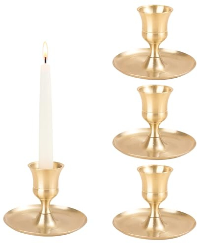 FYting KerzenstäNder,4 Stück Stabkerzenständer,Stabkerzenhalter(Golden) | Deko Wohnzimmer,Rock Weinglas Kerzenhalter für Stick Kerze, Weihnachten, Party, Esstisch