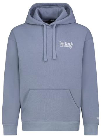 Eight 2 Nine Herren Hoodie in Farbe:Schwarz;Größe Pullover:L (1 Stück) | Baumwolle | Markante Stickerei mit positiver Botschaft | Gefütterte Kapuze mit Kordelzug | Normal Fit | Rundhals | Langarm