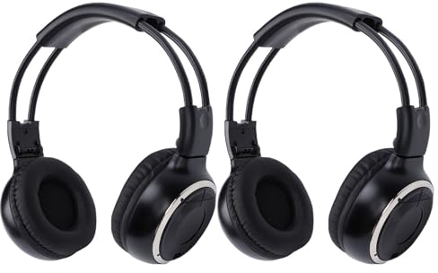 Topiky Paquete de 2 Auriculares Inalámbricos Infrarrojos Universales de 2 Canales, Auriculares Infrarrojos Inalámbricos para DVD de Coche Universales de Canales, Inf