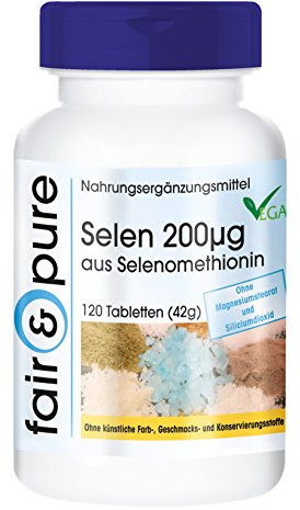 Fair & Pure® - Selen 200mcg - 120 Tabletten - vegan - hochdosiert - hefefrei - ohne Magnesiumstearat
