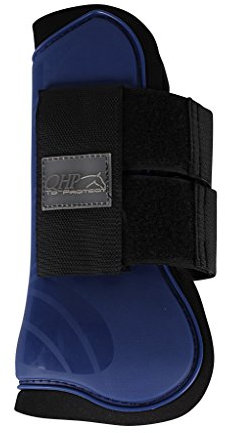 QHP Gamaschen Hartschalengamaschen Pferdeschutz 3 Verschiedene Größen 13 (Shetty, dunkelblau)