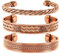 Touchstone Copper Magnetarmband im tibetischen Stil. Handgeschmiedet aus massivem und hochfestem reinem Kupfer. Set mit 3 verschiedenen Designs und 3 Metalltönen.