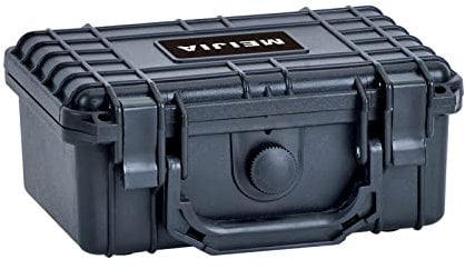 MEIJIA Waterproof Protective Hard Case,Camera Case with Customizable Foam, Fit use of Camera,Drones,Lens,8.12x6.56x3.56inches,Elegant Black