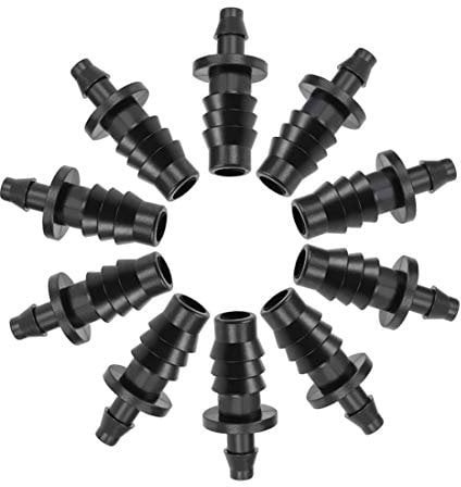 sourcing map Barb Drip Pipe End Closure Cap 4mm and 8mm Inner Diameter Hose Plug Connector for Garden Agricultural Irrigation System, Plastic 20pcs