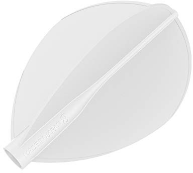 8 Flight White Teardrop PRO-Alette per Freccette, plastica, Bianco
