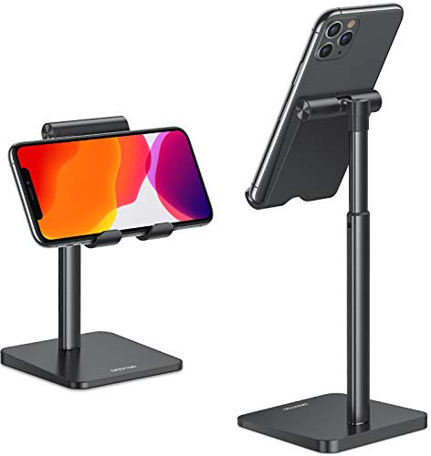 OMOTON Support Téléphone Portable, Support Smartphone Vertical Bureau, Support Dock Téléphone en Hauteur pour iPhone 13 Pro/13/12 Mini/12 Pro/12, D’Autres Smartphones, Noir