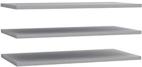 FORTE 3-er Set Einlegeböden, Holzwerkstoff, grau, 82,9 x 42 x 2,2