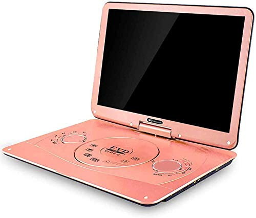 CHANG Portable DVD Player,19-inch Large CD Screen Mobile DVD Player 5 Hours Long Standby,Support MP5 RMVB Format Digital HD LED LCD,Pink