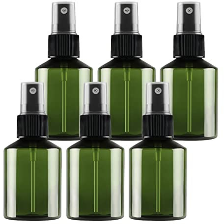 TIANZD 6 Piezas 200 ml Botella de Spray Plástico Vacías Verde con Bomba en Spray Negro de Niebla Fina Atomizador Pequeño para Perfume Viaje Artículos de Agua Cosmético Alcohol