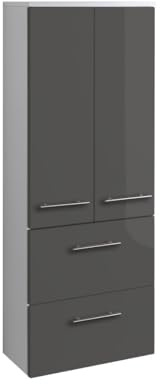 Held Möbel Bad Midischrank Parma in Hochglanz grau 50 cm breit