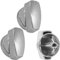 SPARES2GO Temperature Control Knob Compatible with Belling 444440223 444442983 Oven Cooker (Chrome, Pack of 3)