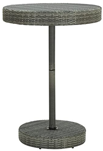 vidaXL Gartentisch aus Polyrattan, Grau, 75,5 x 106 cm