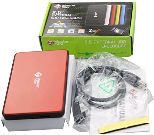 MasterStor GB Portable Hard Drive USB 3.0 Super-Fast Hard Drive for Mac, Mac Book and Windows External Hard Disk Drive Laptop RED, BLACK, BLUE and WHITE all different GB available (500GB, RED)