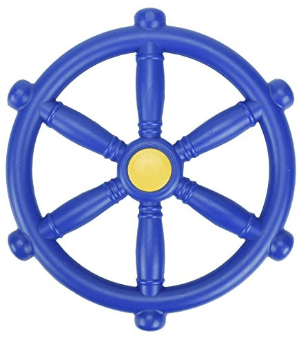 Sirxlevcy Kinder Spielplatz Lenkung Rad, Schaukel Lenkung Rad Aufsatz, Piraten Schiff Lenkung Rad für Klettern GerüSt oder Schaukel Set Blau