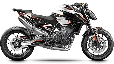 ARider Dekor (Aufkleber) passend für KTM Duke 890 (R) 2021-2022 | Finest Edition (Orange)