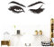 Wimpern Wandtattoo für Schlafzimmer, Make Up Wandaufkleber, 1 Paar Augen Wandaufkleber mit Wimpern PVC Abnehmbarer Eyes Wandbild für Wohnzimmer oder Schlafzimmer(Schwarz)