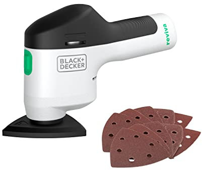 BLACK+DECKER Reviva REVDS12A10-GB Ponceuse sans fil 12V avec 10 feuilles de ponçage