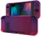 eXtremeRate PlayVital Cover Custodia Protettiva per Nintendo Switch Joycon Console Copertura Rigida Case Separabile per NS Switch Controller Console(Trasparente Viola Rosa)