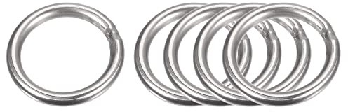 sourcing map Stainless Steel O Rings, 5pcs 100mm(3.94) Outer Dia. 4mm Thickness Multi-Purpose Metal Welded O-rings Round Rings for Hardware Luggage Accessories