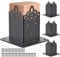 BeneLabel Base de Poteau 4 x 4,4pcs Ancrage de Terrasse Support de Cadre en Métal Robuste Kit pour Pavillon Porche Pergola Boîte aux Lettres Poteau de Clôture avec Décor Créatif,Taille Interne 9 x 9cm