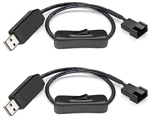 Gebildet Full Speed 12 V Spannungs-Step-Up USB auf 3-poliges und 4-poliges PC-Lüfter-umhülltes Schalter-Netzteil-Adapterkabel (2 Stück)