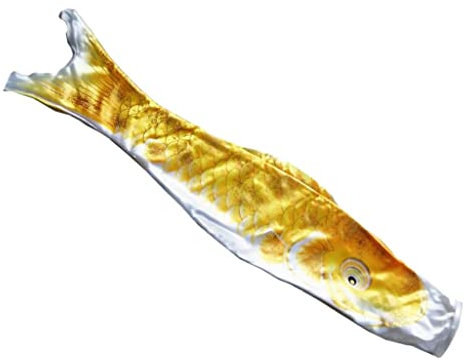 Japanische Windsack Karpfenflagge Garten Koi Nobori Segelfisch 50cm Gold Gelb