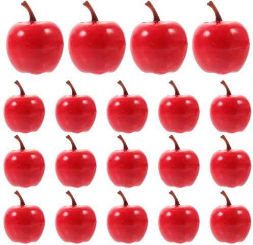 HOMSFOU 20st Simulation Äpfel Modell Lebensechte Rote Äpfel Künstliche Äpfel Weihnachtlicher Dekorativer Apfel Gefälschte Simulationsäpfelmodelle Winzige Äpfel Schaum Zubehör Falsches Obst