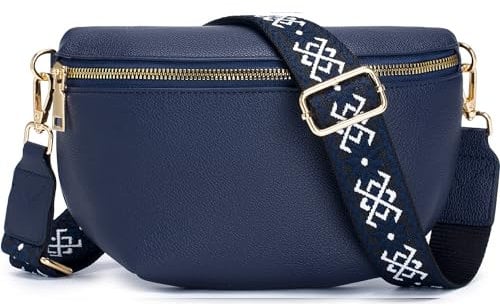 Roulens Kleine Damen Umhängetaschen,Elegant Bauchtasche Damen,Umhängetasche aus Veganes Leder,Crossbody Bag Damen,RFID Blockierung Kartenschlitz Brusttasche mit Verstellbar Abnehmbar Breiter Gurt