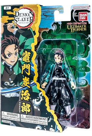 BANDAI Ultimate Legends Tanjiro Kamado Actionfigur | 12,5 cm Tanjiro Anime Figur mit 27 Gelenkpunkten und Zubehör | Geschenk zum Sammeln Demon Slayer Anime und Manga Merch Figuren