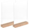 Loopunk 2 x A4 Acryl Holz Plakatständer Plakatständer Plexiglas Speisekarte Ständer für Büro Shop Restaurant