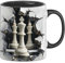 Trendation - 3D Schach Tasse Geschenk für Schachspieler Kaffee-Becher (Schwarz)
