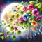 EOBROMD Diamond Painting Mond, 5D Diamant Painting Bilder für Erwachsene Landschaft, DIY Blumen Diamant Malerei Set für Wanddekoration 30x30 cm