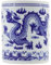 IMIKEYA Blue Ceramic Kitchen Utensil Holder Crock Cutlery Organizer for Kitchen Countertop