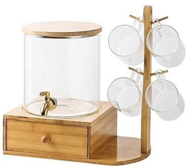 Vasos for beber vasos de vidrio, Jarra Jarra de agua Vidrio Jugo de frutas Juego de ollas for bebidas Hervidor frío Jarra de agua fría for el hogar Taza con grifo Jarra de agua de gran capacidad y res