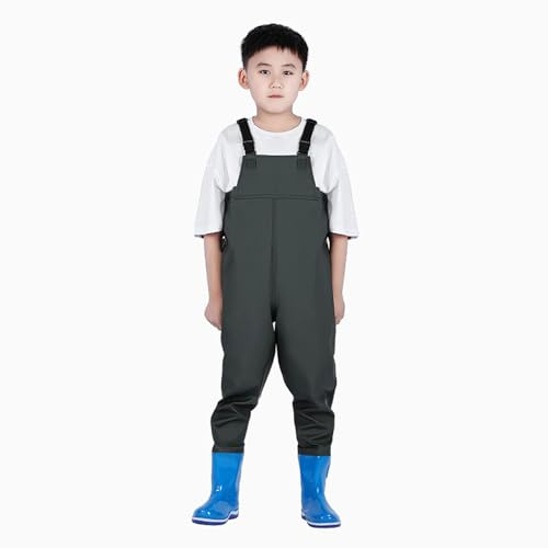 Wansiman Trampolieri per Torace,Pantaloni da Pesca,Waders con Stivali,Scafandro,Unisex,Bambino,Impermeabile,Traspirante,per Amanti Pesca Sportiva,Giardinaggio,Amanti Pesca Sportiva,Caccia